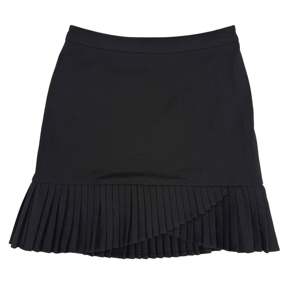 The Limited Stretch Women's Black A-Line Skirt Asymmetrical Pleated Hem Size 0